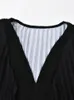 Женские плащи LANMREM, модная плиссированная женская ветровка с градиентом, V-образный вырез, свободный длинный кардиган, пальто 2024, женская весенняя одежда 32Da618