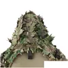 Hunting Sets Sniper Ghillie Suit Tactical Military Shooting Mticam 3D Laser Cut Outdoor Camo Lightweight Coat Drop Delivery Dhwbk