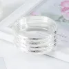Bracles 8 mm Afrique Silver Bangles pour femmes Bracelets de couleur blanche dubaï