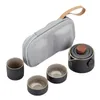 Set da tè Set da tè da viaggio Tazza espresso portatile in ceramica nera in ceramica Una pentola Due tazze per la casa