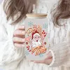 Window Stickers UV DTF Transfer Sticker Mreey Christmas For The 16oz Libbey Glasses Wraps Bottles Cup Can DIY Waterproof Custom Decals D6358