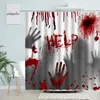 Shower Curtains Black Grey Ombre Horror Silhouette Background Decor Waterproof Polyester Fabric Bathroom Curtain Sets With Hooks
