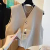 Women's Vests Vest Design Loose Casual Buttons Short Outer Sleeveless Camisole Clip Cardigan Women