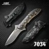 Verktyg Sanrenmu 7034 Folding Knife Outdoor Camping Hunting Rescue Survival Tool Knife Daily Cutting Fruit EDC Pocket Knives 8CR13MOV