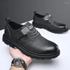 Casual Shoes Business Platform Men High Quality Sneakers utomhus äkta läder utan halk