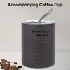 600ml 스테인리스 스틸 아이스 아메리칸 커피 머그잔 물병 더블 레이어 쿨러 밀짚 컵 뚜껑 부엌 커피 컵 thermos