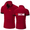 DJI Professional Pilotドローン印刷夏のメンズポロシャツカジュアル高品質のコットンショートスリーブクラシックトップTシャツ240401