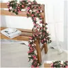 Bruiloft Decoraties 250Cm Rose Kunstbloemen Kerst Guirlande Voor Thuis Kamer Decoratie Lente Herfst Tuin Boog Diy Nep Plan Dhmr1