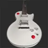 Kill Switch Buckethead Signature Alpine White Electric Guitar Red Button Arcade Button, Baritone 24 Jumbo Frets, Metal Tuilp Tuners