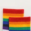 Herrstrumpor Instime unisex ränder Mid Men Harajuku Colorful Funny 100 Cotton Kawaii Rainbow Color Size 35-42