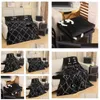 Blankets Black Designer Blanket White Letter Logo Leisure Travel Shawl Office Air Conditioning Er Europe Plaid Gift Box Decorative Dro Dhdsy