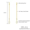 LAMOON Vintage 925 boucles d'oreilles en argent pour femmes diamant cristal blanc naturel plaqué or 14K bijoux fins ligne d'oreille LMEI129 240401