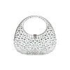 Shiny and Invisible Transparent Acrylic Goose Egg Box Dinner Bag with Diamond Water Diamond Moon Handbag 230724