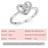 Anelli a grappolo JIALY Classic European Big Heart Lover CZ S925 Anello in argento sterling per le donne Gioielli da sposa di compleanno R0273