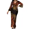 Городские сексуальные платья Вечернее полинезийское платье на заказ с V-образным вырезом Лето Прохладный с длинными рукавами Элегантный темперамент и пол Ретро-арт-дизайн Drop D Dhp1B