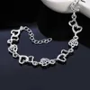 Chain New Street Wild Beautiful Romantic Heart Flower 925 Sterling Silver Armband Womens Fashion Utsökta smycken Wedding Party Gift Q240401