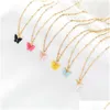 Boucles d'oreilles Collier Mode 2 Pièces Ensembles de Bijoux Boucles d'oreilles Papillon Collier Acrylique Pendentif Accessoires Cadeaux Livraison Directe Dhbth