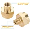 Tools 2pcs/set 1LB Propane Gas Bottle Connection 1/4" NPT Female Male Solid Brass Universal Fitting Refill Adapter Grill Stove Tank