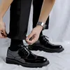 Casual Shoes Autumn Trending Classic Men Dress For Oxfords Patent Leather Lace Up Formal Black Wedding Party