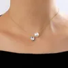 Pendant Necklaces DoconaSimple Pearl Stone Choker Necklace For Women Crystal Single Layer Engagement Jewelry 22999