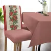 Chair Covers Christmas Poinsettia Watercolor Cover Set Kitchen Stretch Spandex Seat Slipcover Decor Dining Room