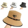 여성 디자이너 편지 밀짚 모자 신사 모자 최고 태양 모자 패션 니트 모자 남성을위한 넓은 모자 넓은 챙 모자 여름 버킷 모자