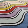 Mode regnbåge vardagsrum mattan oregelbunden form dekorera soffbord plysch mat sovrum avancerad fluffig matta tapis 240401
