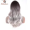 Synthetic Wigs Aideshair Ombre Blonde Layered Wigs with Curtain Bangs for Black Women Long Straight Synthetic Wigs Heat Resisatnt Hair Y240401