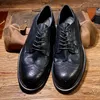 Casual Shoes Mature Men Must Have Brock Carving Leather Oxfords Businessman Lace Up Brogue British Handmade