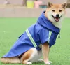 Dog Raincoat, Adjustable Dog Rain Jacket Clear Hooded Double Layer, Waterproof Dog Poncho with Reflective Strip Straps and Storage Pocket for Small Medium Large Dog