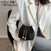 Drawstring Women Chain Crossbody Bag Solid Color Rhinestone Luxury Shoulder Glittering Satchel Female Dating