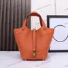 10ATop Handmade Wax Thread Designer Ladies Handbag Classic Tote Fashion Picotin Lock Big Name Bucket Bag TC Cowhide Marca Mãe Sier Buckle Clutch Bags