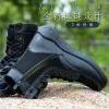 Boots Summer Men's And Women's Security Shoes Mesh Breathable Outdoor High Top Mountaineering Ultra Light Combat Boots Zipper Training