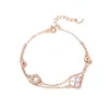 Fashion Clover Bracelet Double layer clover female summer rose gold white Fritillaria Bracelet light luxury small public Sen series hand ornament Sterling Silver