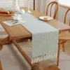 Modern Tassel Table Runner Black Dining Table Runners with Cotton Linen Table Cloth for Home el Wedding Tablecloth 240328