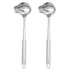 Spoons 2 Pcs Stainless Steel Sauce Spoon Soup Serving Kitchen Gadget Long Handle Mini Scoops