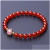 Perlé cette année Bracelet de perles de transfert d'agate rouge Stberry Crystal Recruter Fleur de pêcher Améthyste Simple Délicate Femelle Drop Livraison Ot2C6