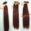 Fasci di capelli umani lisci 99J Borgogna Rosso Brasiliano 134 Tessuto per donna nera 240327