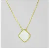 18K vergulde ketting met grashanger van 3,4 bladeren voor dames - elegante kettingketting met designer sieraden