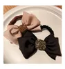 Fashion Bow Knot Crystal Hair Ties Solid Color High Elastic Scrunchies Women Ponytail Holder Girl High Quality Rubber Band