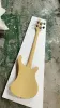 Guitare gauche guitare basse électrique à gauche avec pickguard blanc, manche en palissandre, fournir un service personnalisé