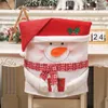 Stuhlhussen 67JE Christmas Kitchen Decor Cover Red Hats Dining Slipcovers