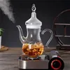 Stor kapacitet 1000 ml hög borosilikat arabiska glas tekanna med filter värmebeständig kall kettle blommor te pott teaware 240315