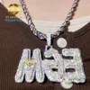 Bijoux Hip Hop en argent Sterling, prix de gros, pendentifs personnalisés Vvs Moissanite glacés