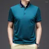 Polos d'été pour hommes, col Polo, couleur unie, chemise décontractée, T-shirt à manches courtes, vêtements