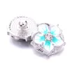 Rhinestone Metal Çiçek 18mm Snap Düğmeleri Snap Button Jewelry için Takılar