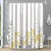 Shower Curtains Green Leaves Curtain Hooks Watercolor Plant Floral Botanical Modern Minimalist Fabric Decor Bathroom