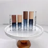 Garrafas de armazenamento 5/10ml tampa de madeira de faia garrafa de vidro corpo quadrado gradiente perfume dividido recarregável portátil mini recipiente cosmético líquido