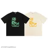 ハイバージョンlo yiweiインクジェットプリント文字刺繍ロゴカジュアルルーズショートスリーブTシャツ
