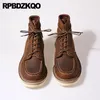 Botas tornozelo couro de grão completo antiderrapante plus size calçados apartamentos homens duráveis sapatos de segurança rendas até trabalho goodyear welted